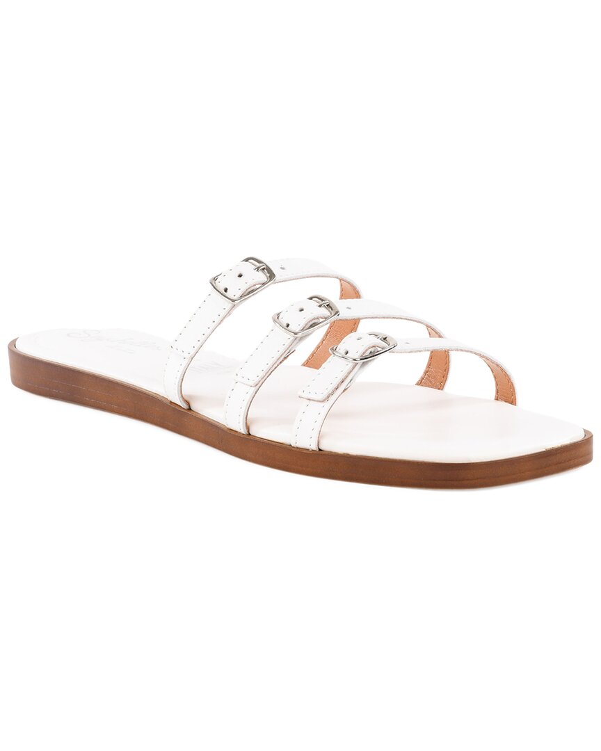 Seychelles Buckle Leather Sandal, белый