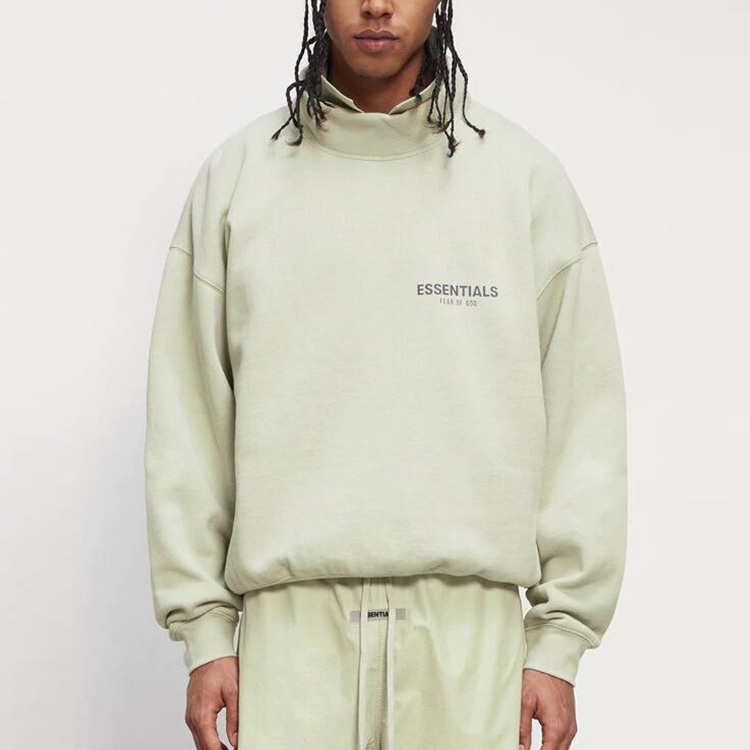 Футболка унисекс серо-зеленая Fear Of God Essentials — фото 4