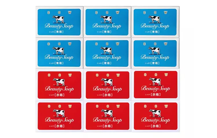 COW SOAP Набор для ухода с красным и синим мылом, очищающее молочко с ароматом