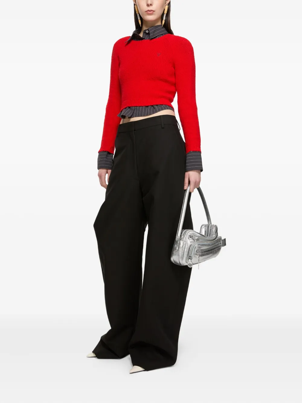 Сумка на плечо Camero Party с эффектом металлик Acne Studios, серебристый — фото 2