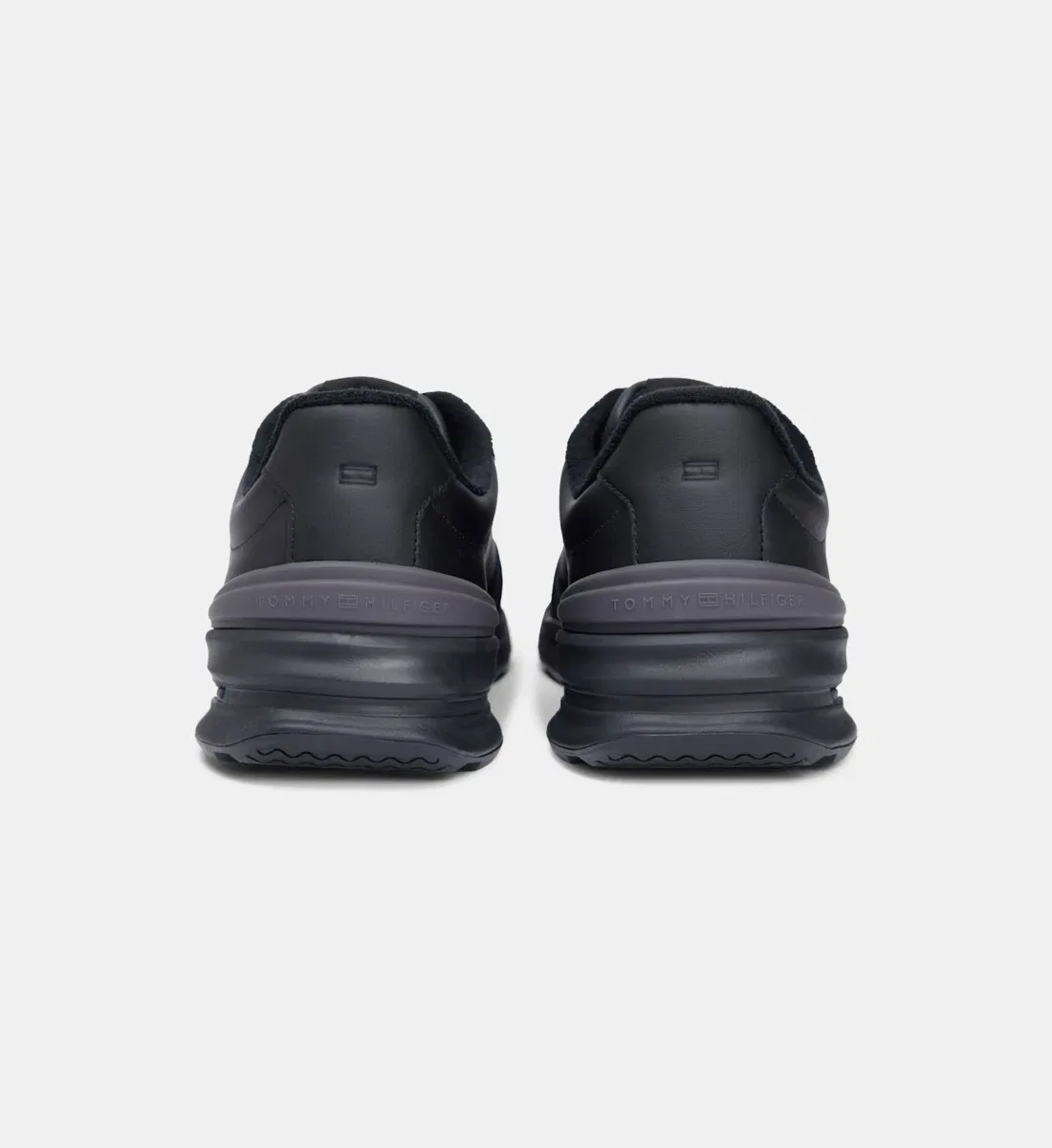 Низкие кеды из кожи с подписью Tommy Hilfiger, черный — фото 3