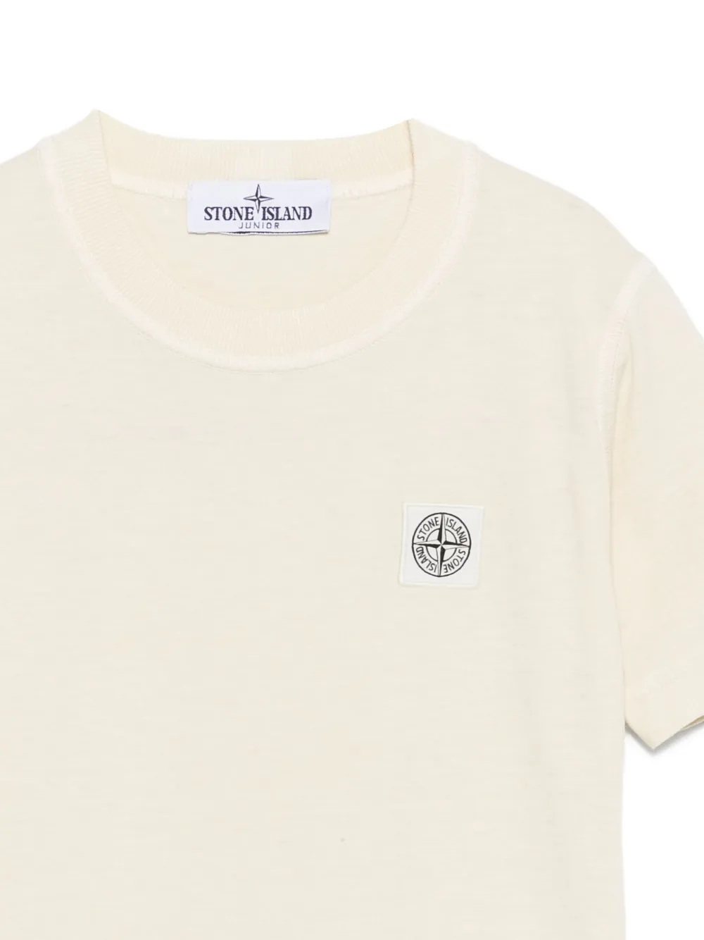 Футболка с нашивкой-логотипом Stone Island Junior, нейтральный — фото 3