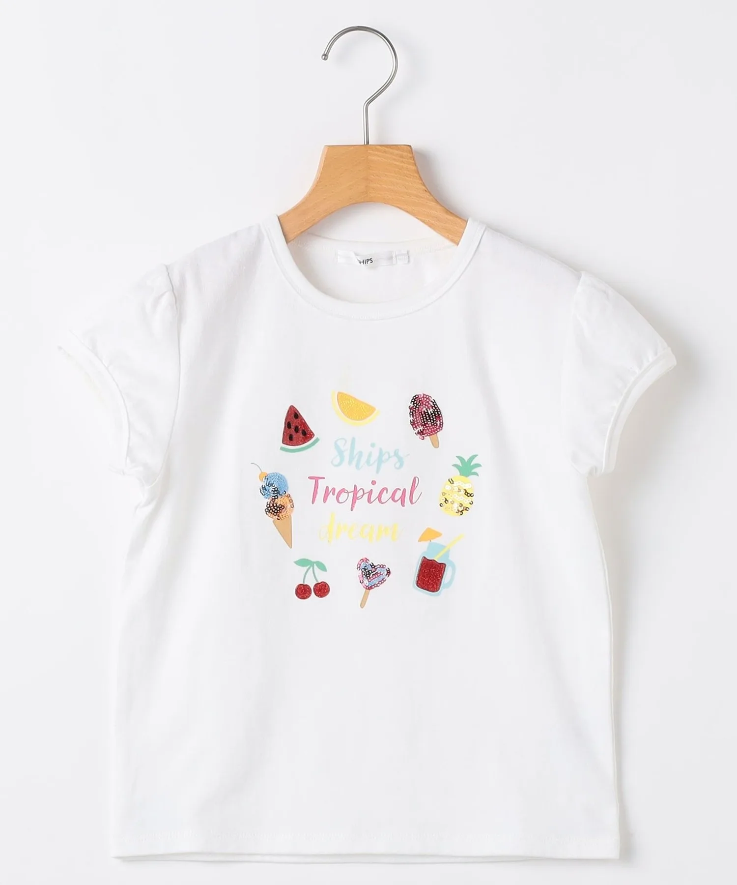 Детская летняя футболка SHIPS KIDS с вышивкой и паффами, белая
