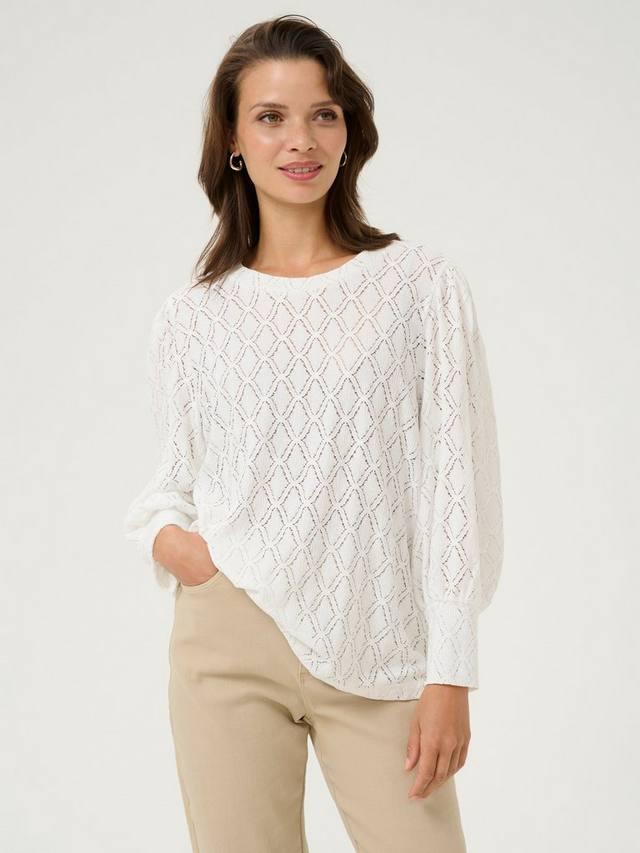 

Топ Tio с кружевной текстурой KAFFE, Chalk