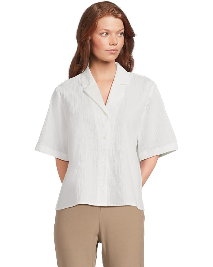 

Рубашка Eileen Fisher Notch Collar Shirt, белый