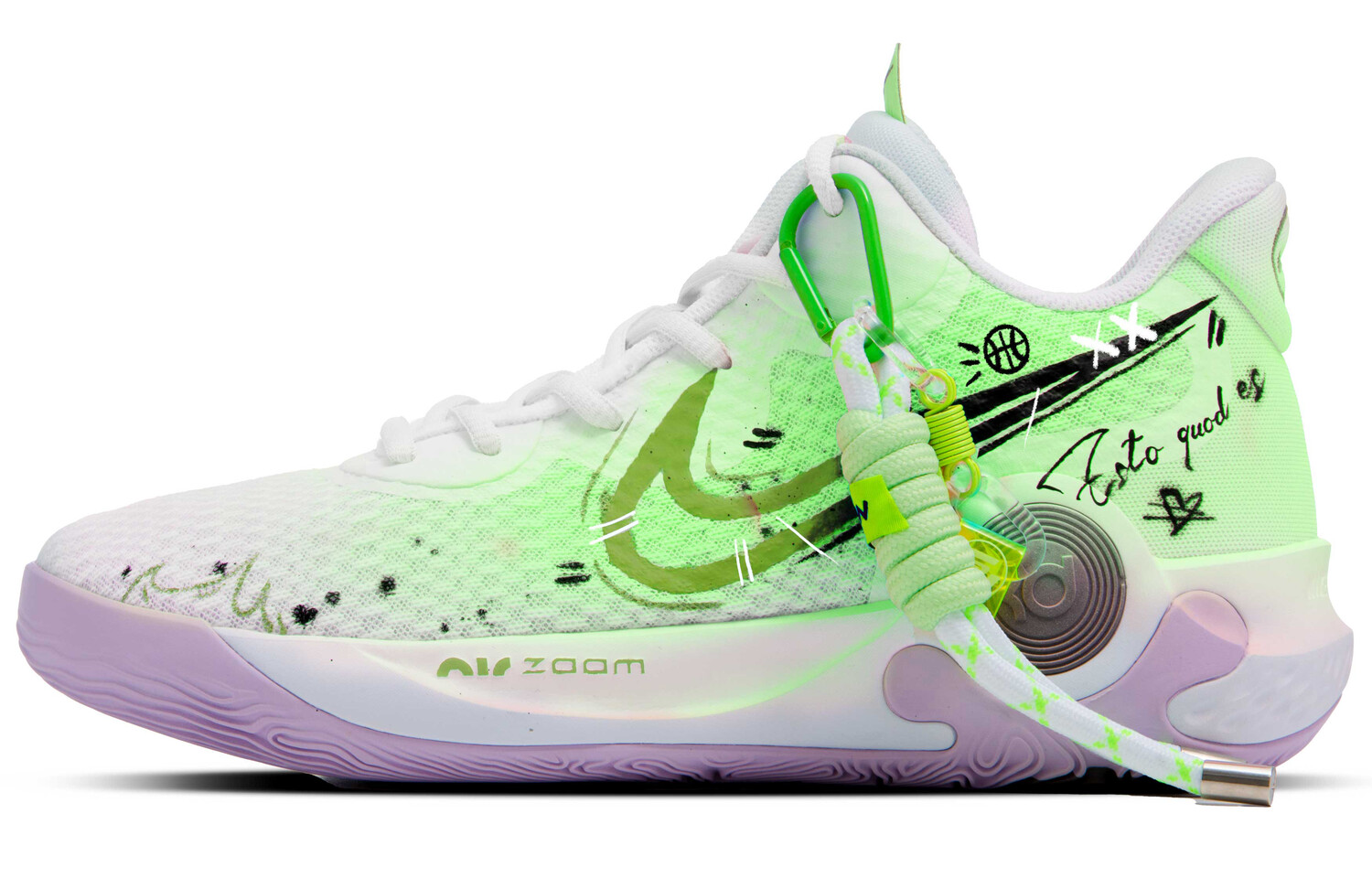

Кроссовки Nike KD Trey 5 IX Vintage Basketball Shoes Unisex Mid-top Green/Black/White, светло-зеленый
