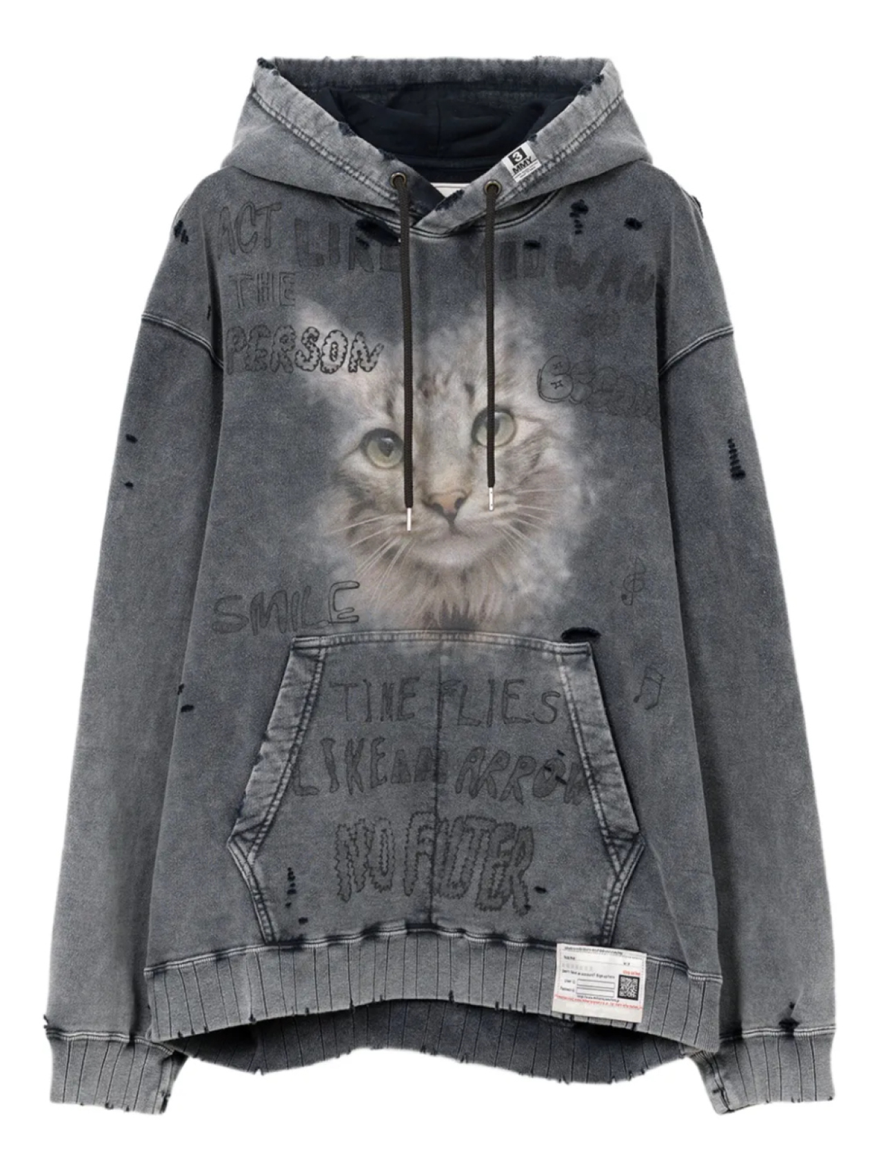 

Maison MIHARA YASUHIRO выбеленное худи, черный