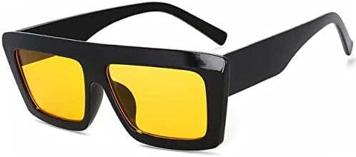 

Солнцезащитные очки в стиле ретро 2027 года, увеличенного размера, для женщин, прямоугольные, для мужчин и женщин, водительские очки, защита от УФ-излучения UV400 MTZJH, C7-blackyellow