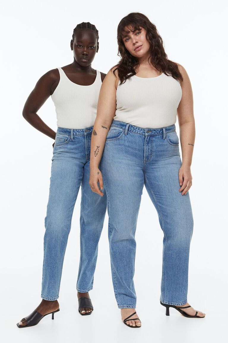 

Прямые джинсы стандартного кроя H&M, синий