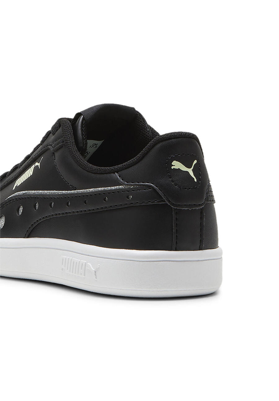 Детские кроссовки PUMA Smash 3.0 DanceParty PS, чёрно-серебристые, 395607 02 — фото 4