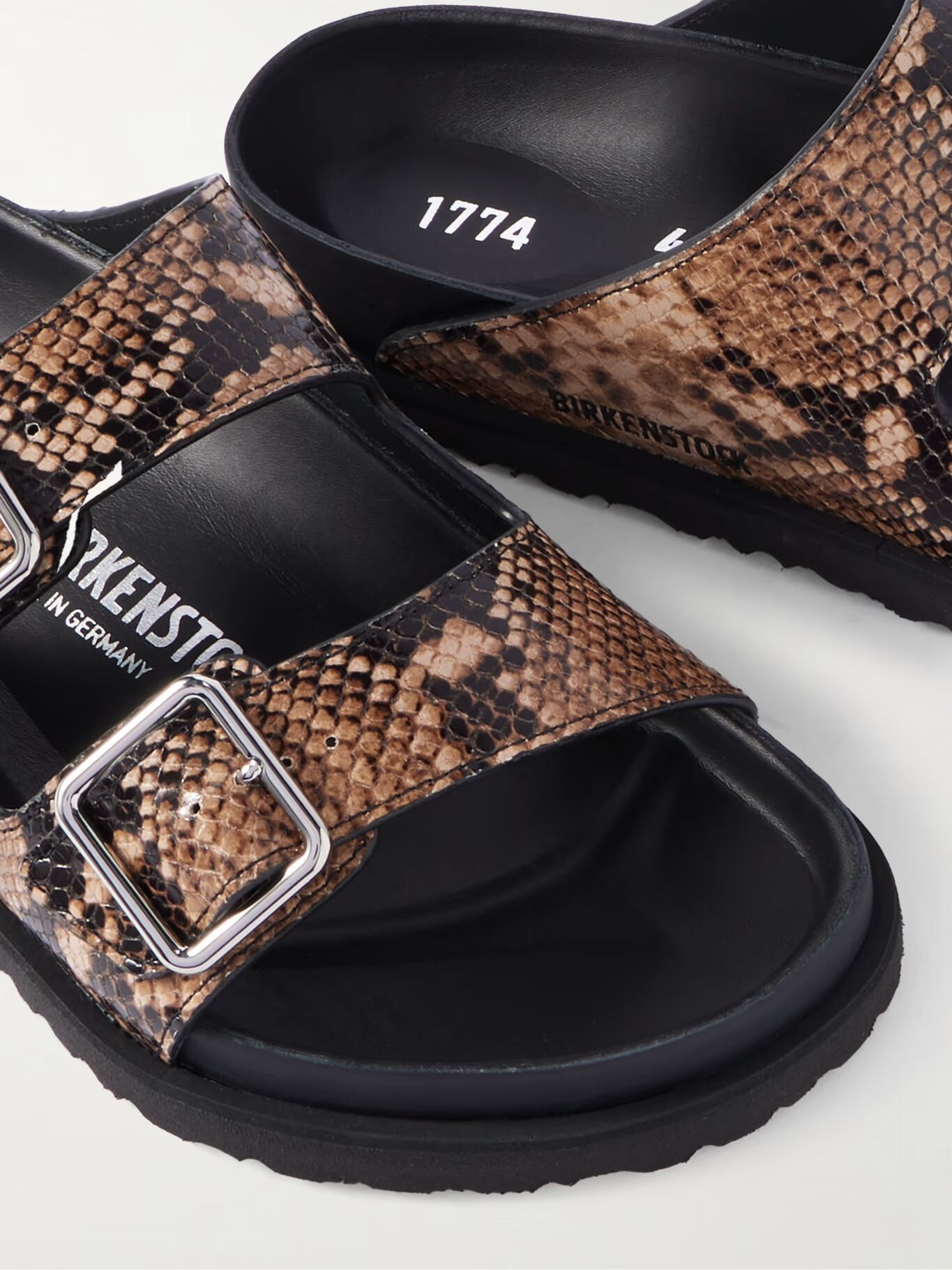 

Сандалии из кожи с эффектом змеиной кожи Arizona BIRKENSTOCK 1774, коричневый