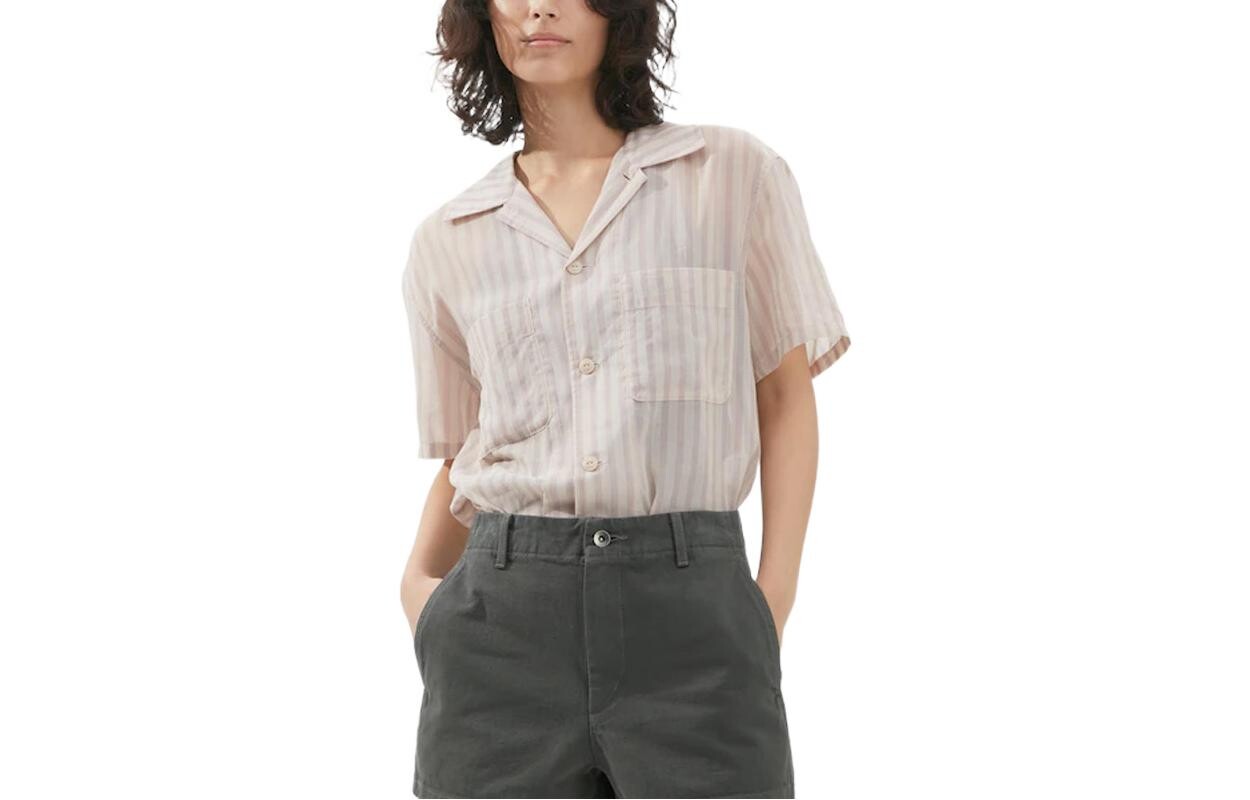 

Рубашка женская пастельно-розовая Uniqlo