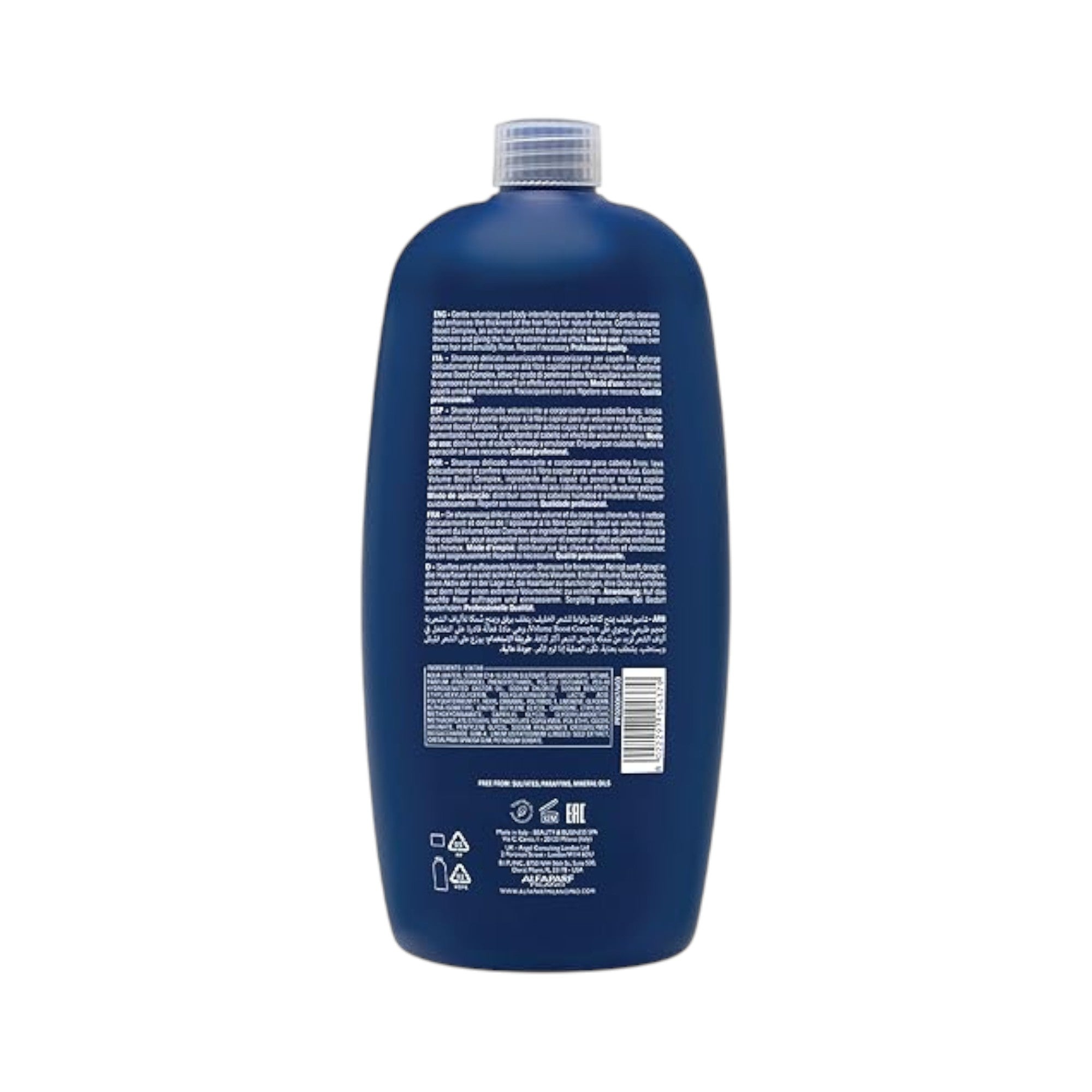 Шампунь для придания объема Semi Di Lino Volumizing Low Shampoo от Alfaparf Milano для мужчин и женщин - 950 мл, прозрачный — фото 2