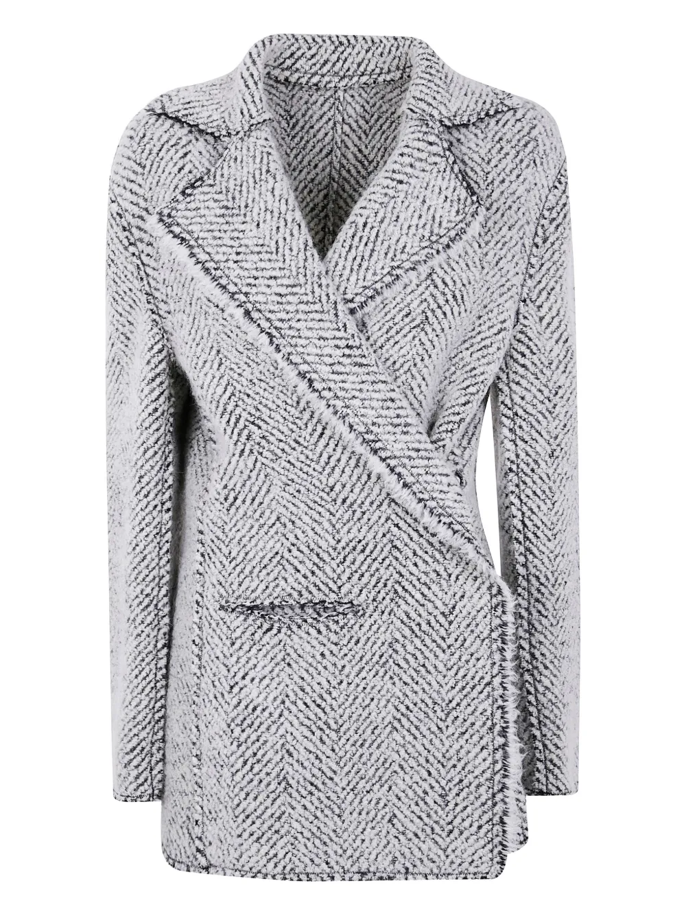 

Жакет с рисунком "елочка" Alberta Ferretti, бежевый