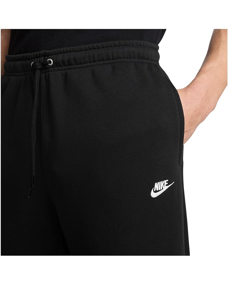 Брюки Nike Sportswear Club Fleece Bungee Pants, цвет Black/Black/White — фото 3