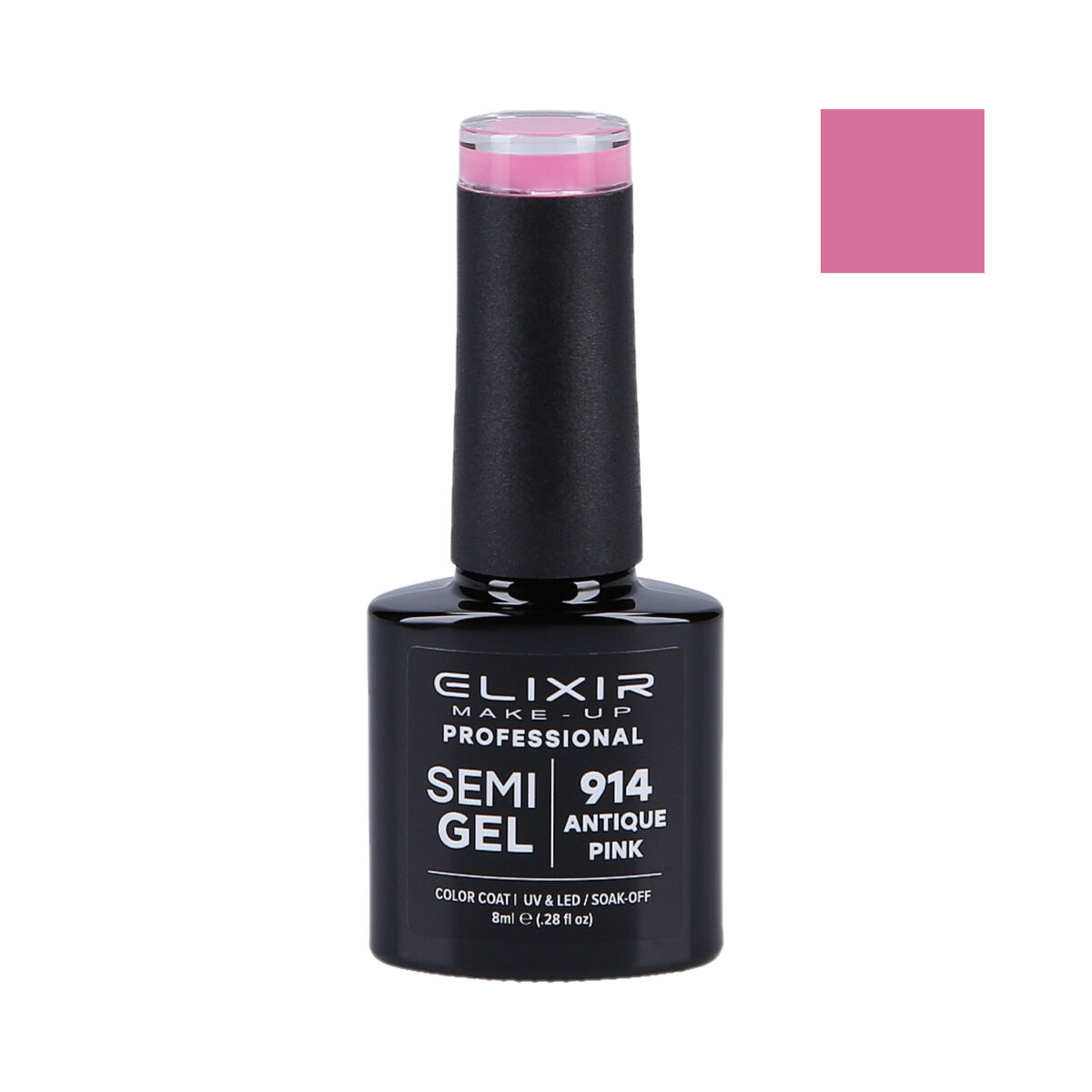 

Эликсир, Лак для ногтей гибридный 914 Antique Pink, 8 мл Elixir