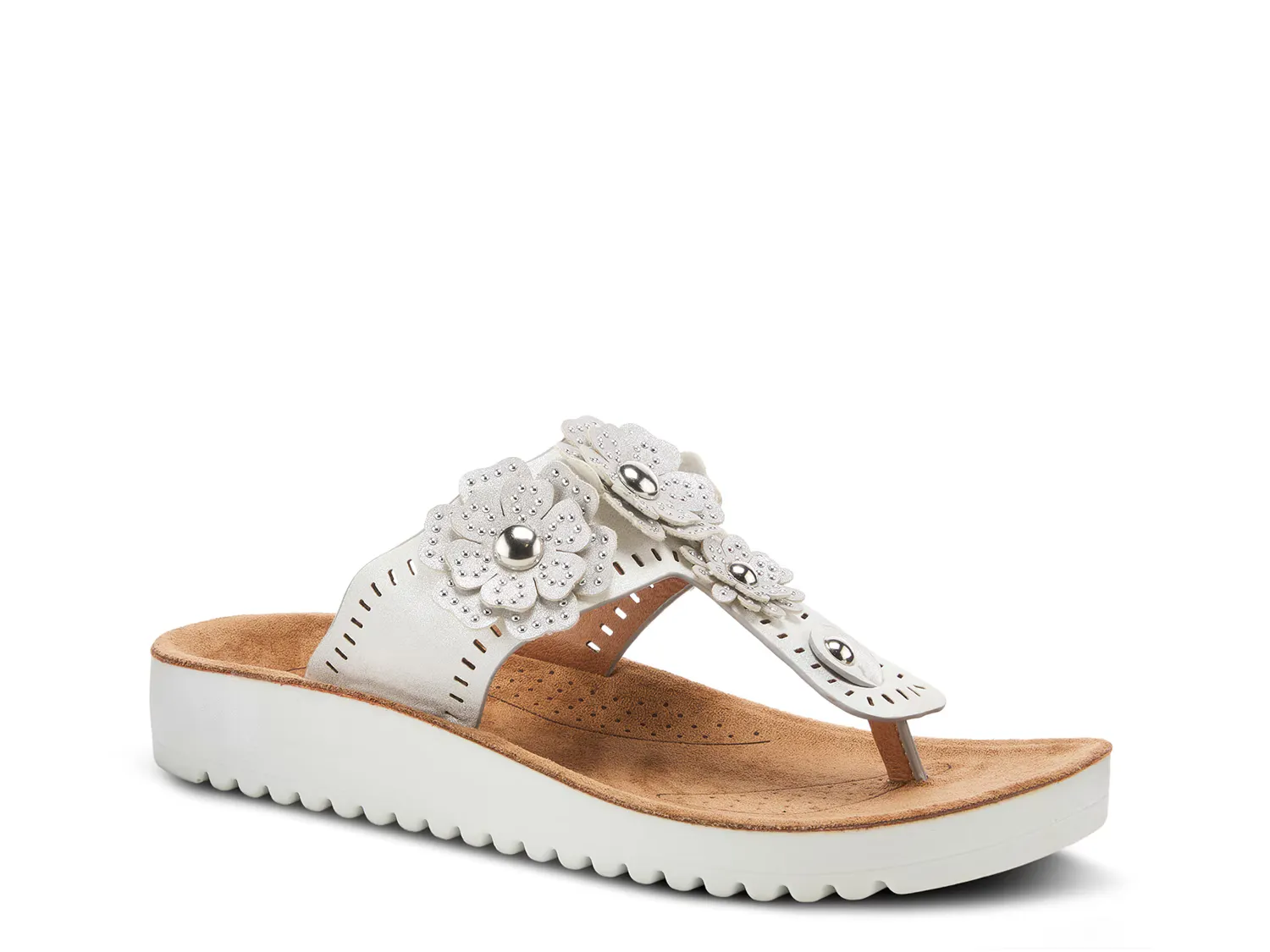 

Сандалии Bayview Wedge Sandal Flexus By Spring Step, серебряный/металлик