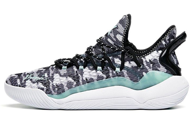 

ANTA Легкая кавалерия 5 амортизирующие противоскользящие и износостойкие низкие баскетбольные кроссовки мужские серый черный белый