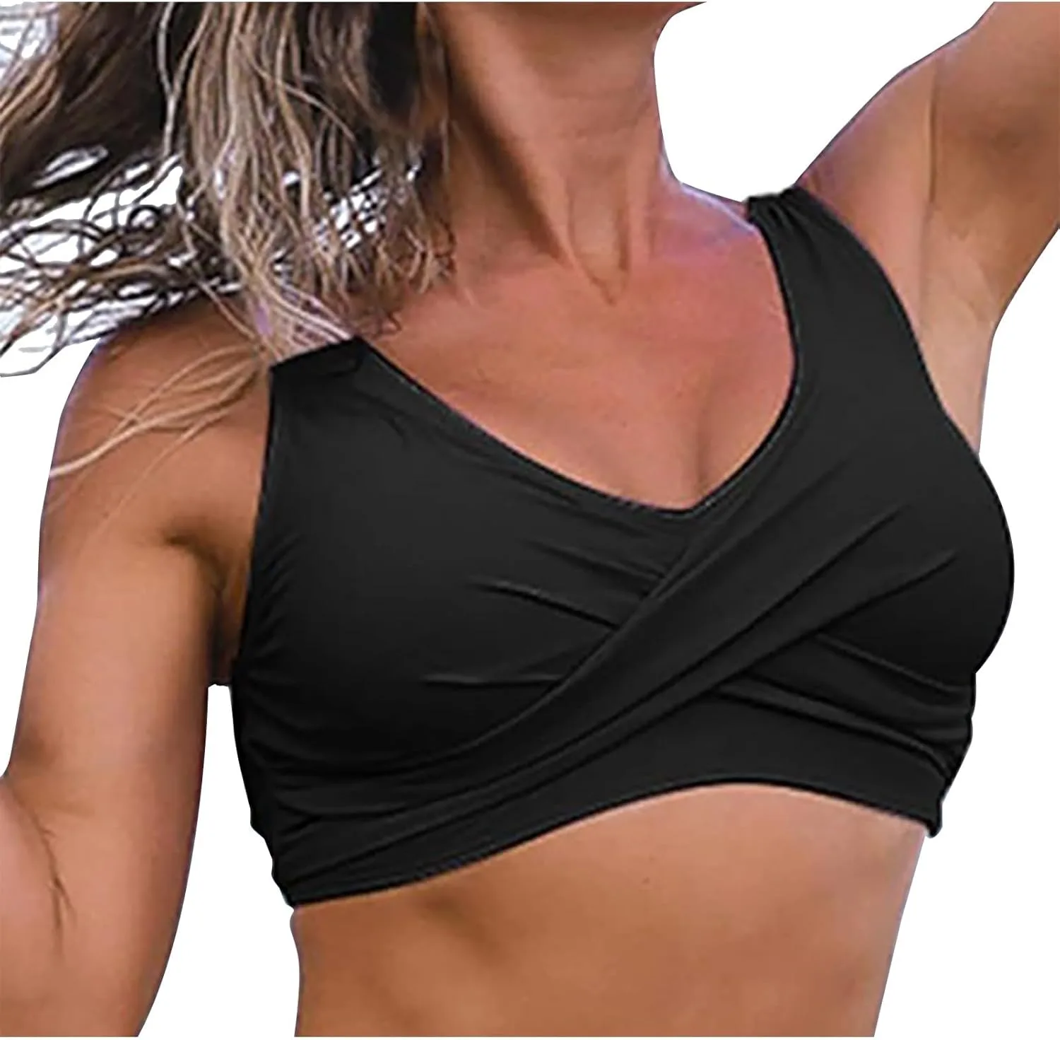 

Женский топ для купальника V-образный вырез с закрученным передом и пуш-ап NATHGAM