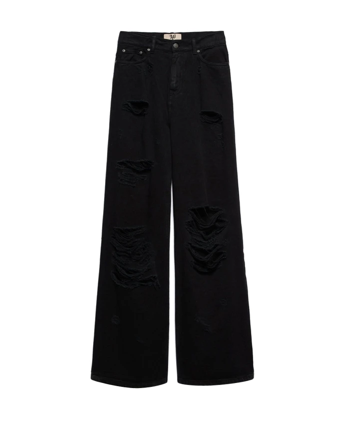 

Черные прямые джинсы для женщин Aniye By, черный