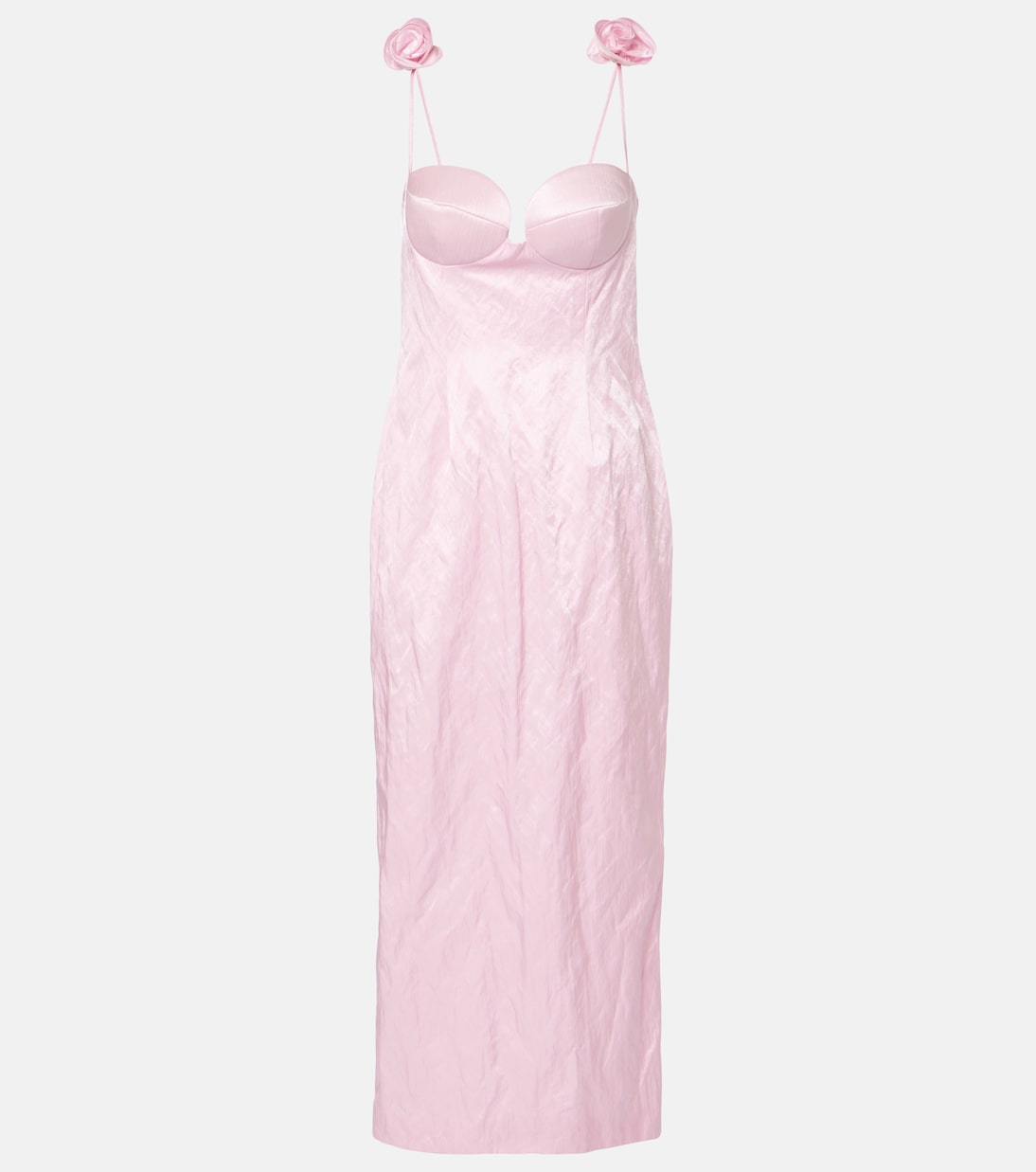 

Платье-бюстье из хлопковой смеси с цветочной аппликацией Magda Butrym, розовый