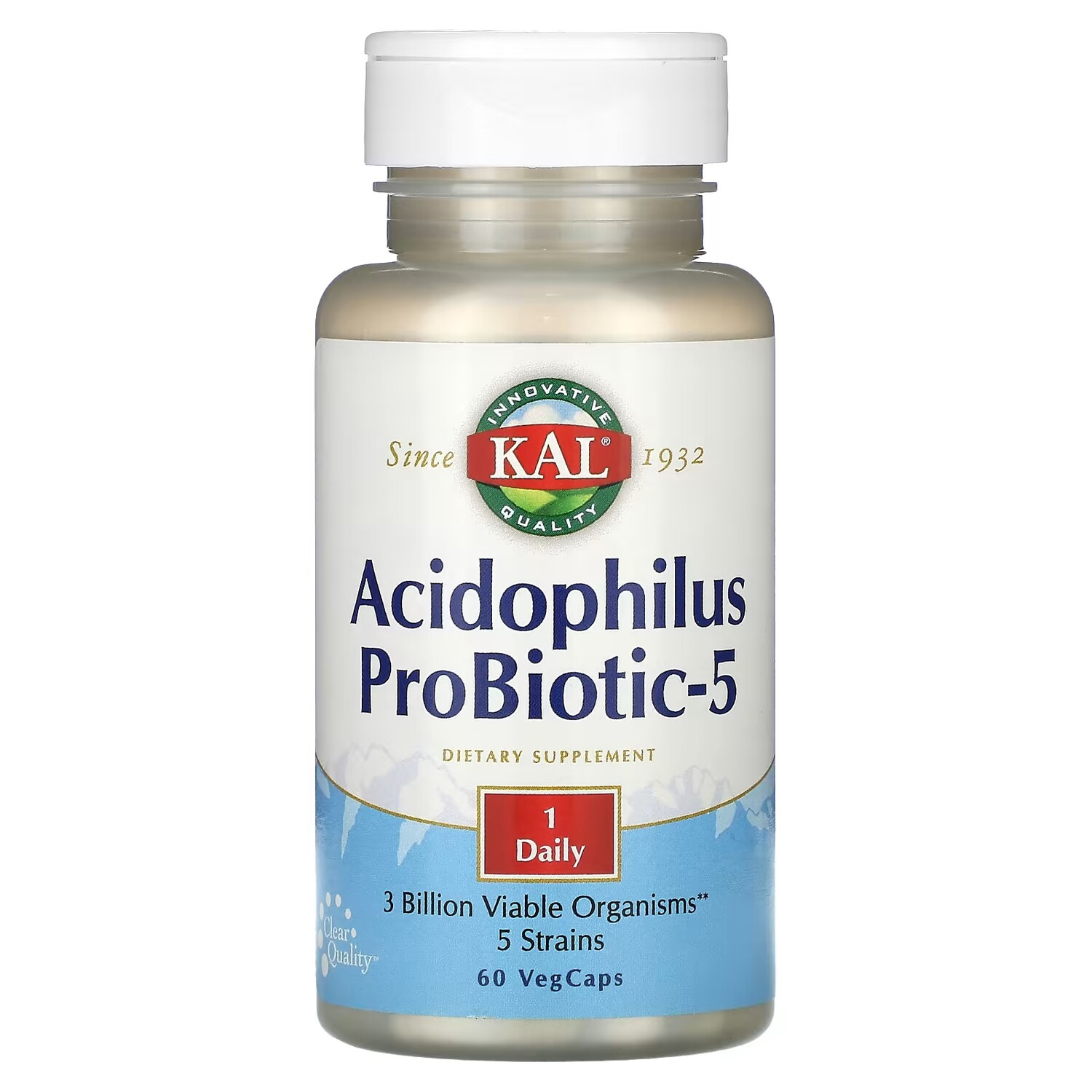

Добавка KAL Acidophilus ProBiotic-5, 60 растительных капсул