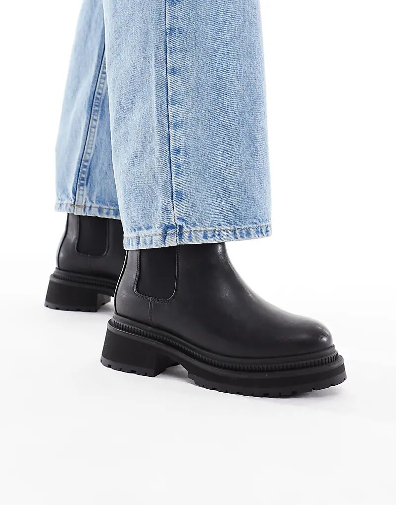 Массивные ботинки челси London Rebel Wide Fit Emma черного цвета