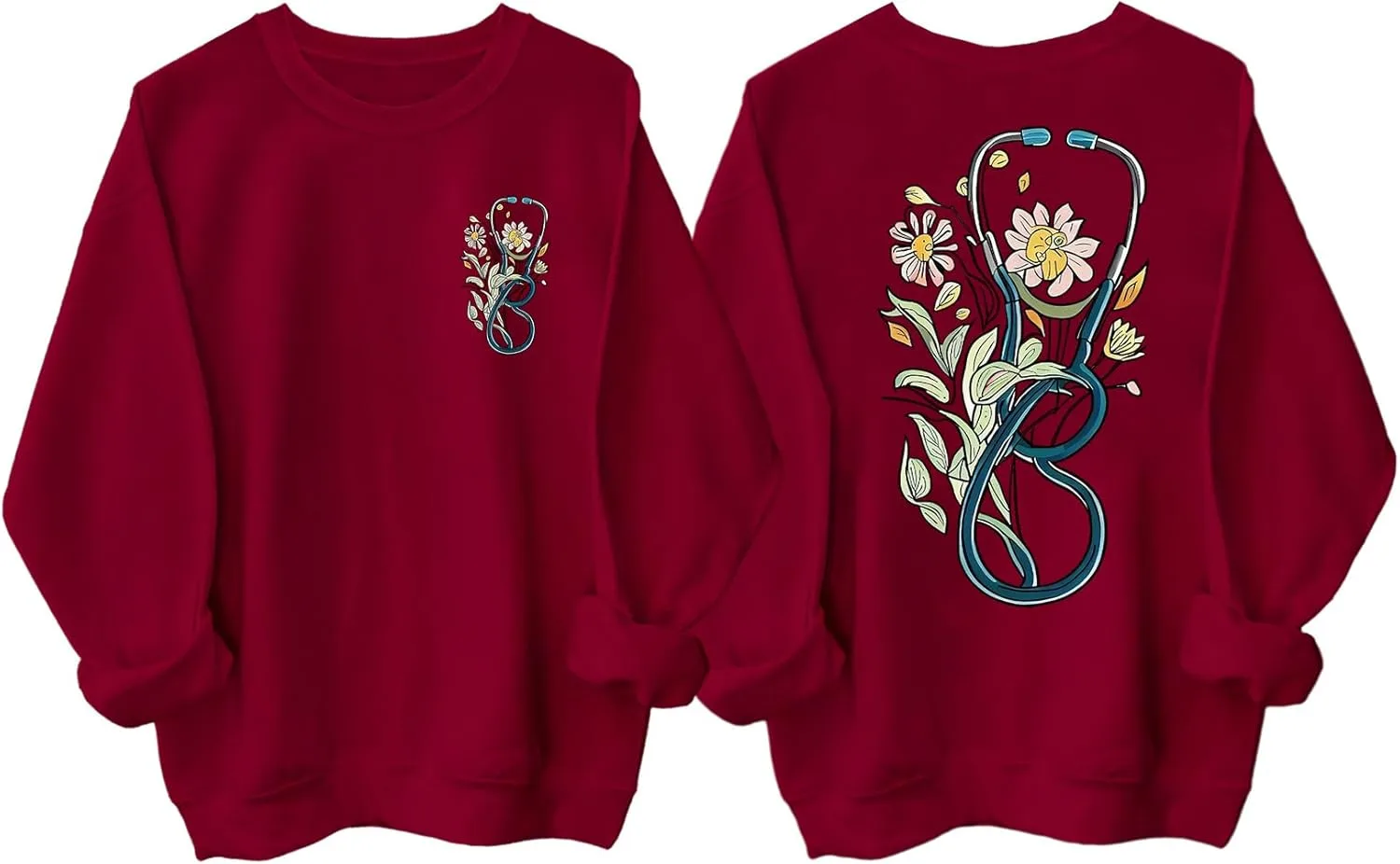 

Свитшот с принтом стетоскопа, длинный рукав