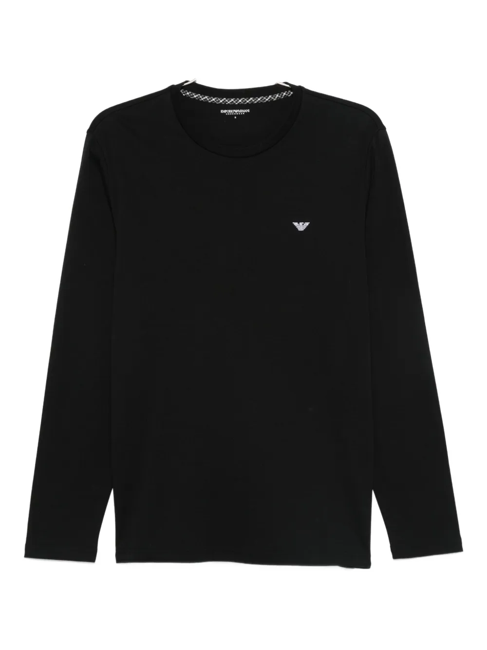 

Хлопковый пижамный топ с логотипом орла EMPORIO ARMANI, черный