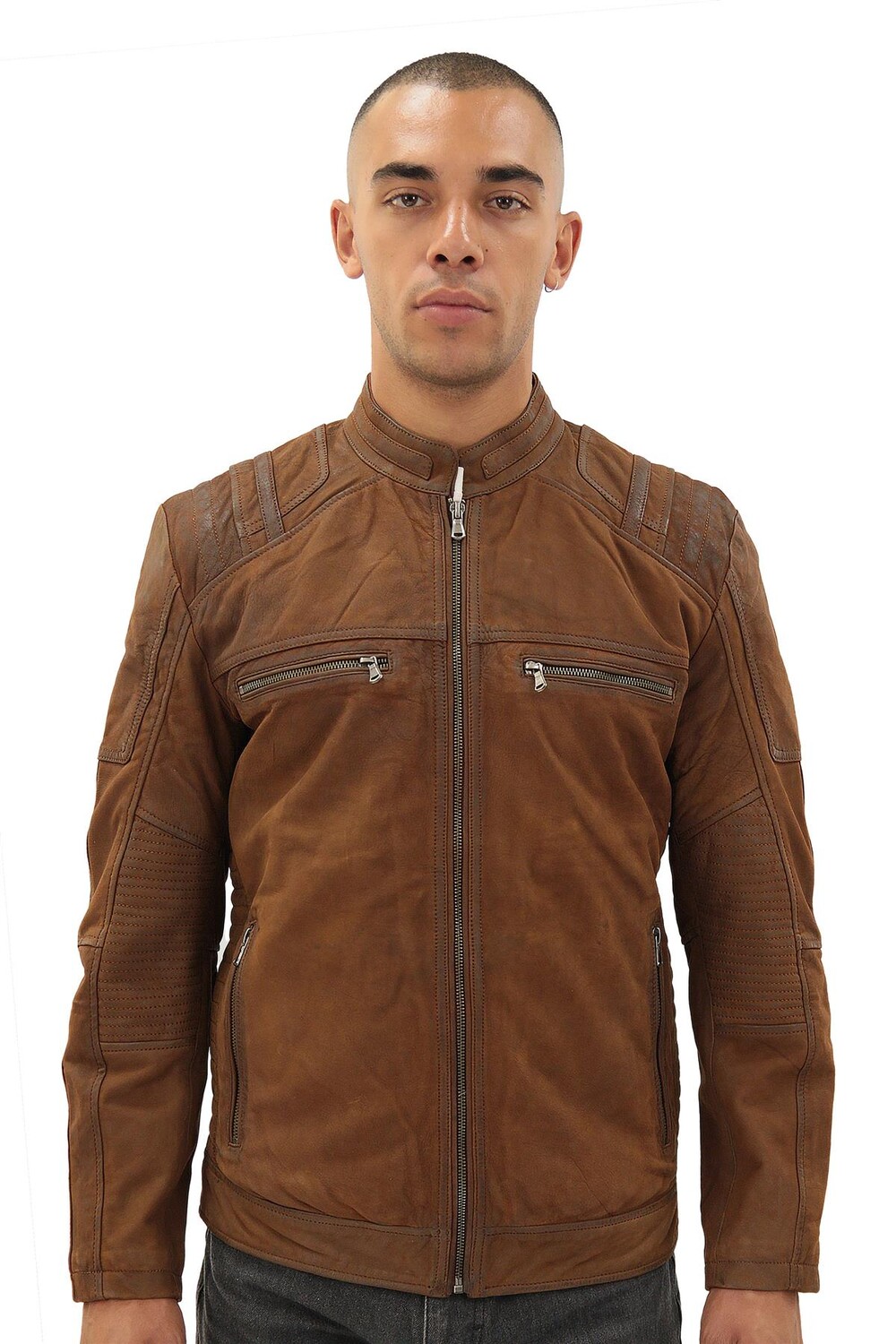 

Байкерская куртка racer из желтой кожи vienna Infinity Leather, коричневый
