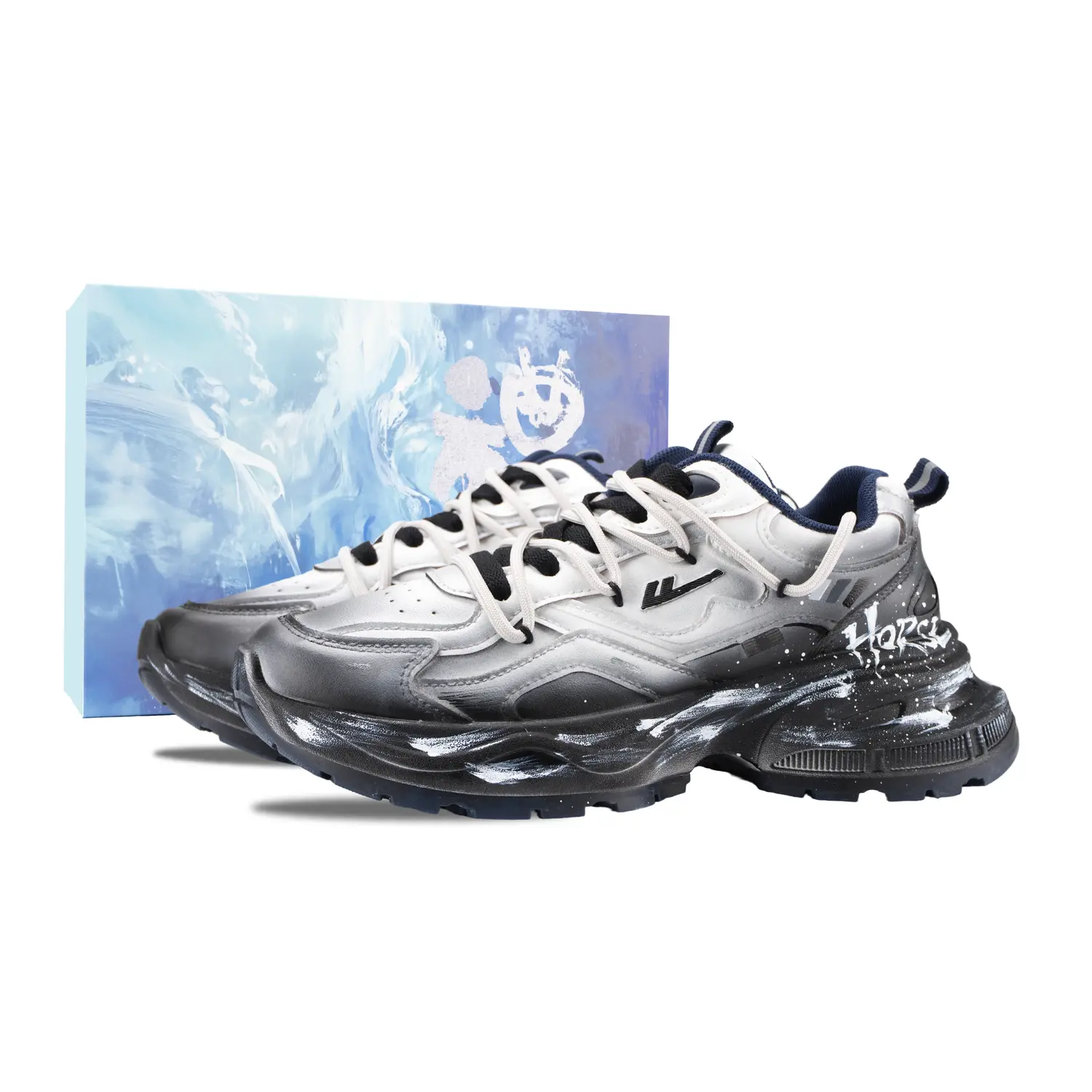 

WARRIOR Абразивостойкие амортизирующие низкие массивные кроссовки Unisex Black White