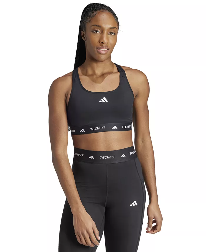 

Спортивный бюстгальтер Techfit Racerback больших размеров, XS-4X adidas, черный
