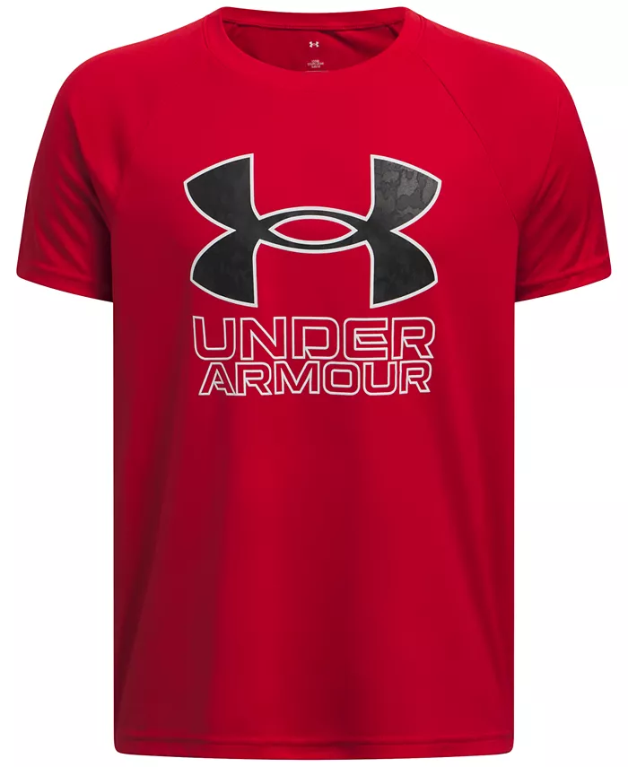 

Футболка с коротким рукавом Big Boys Tech Hybrid Print Logo Graphic Under Armour, красный