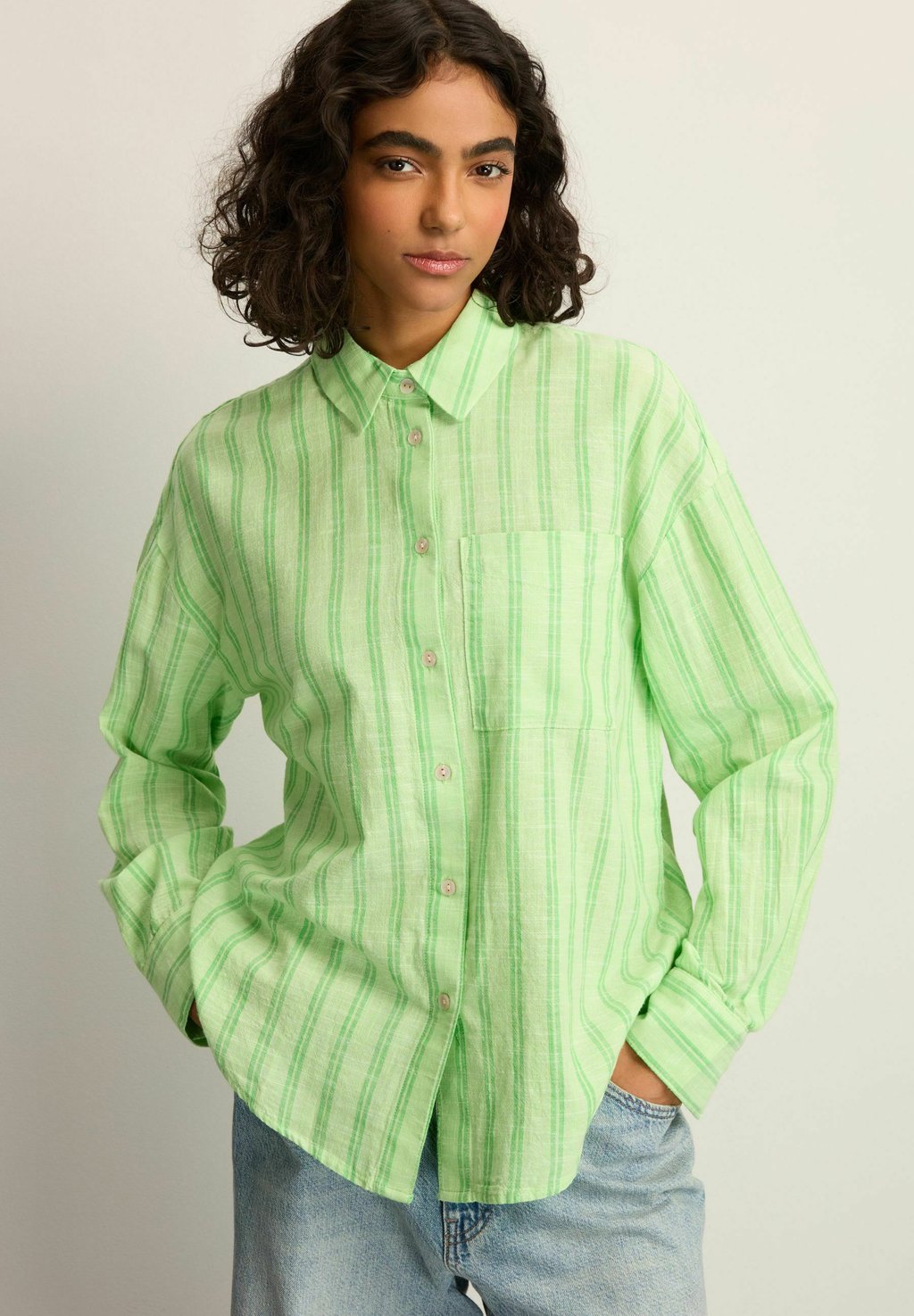 

Блузка на пуговицах LONG SLEEVE Next, зеленый
