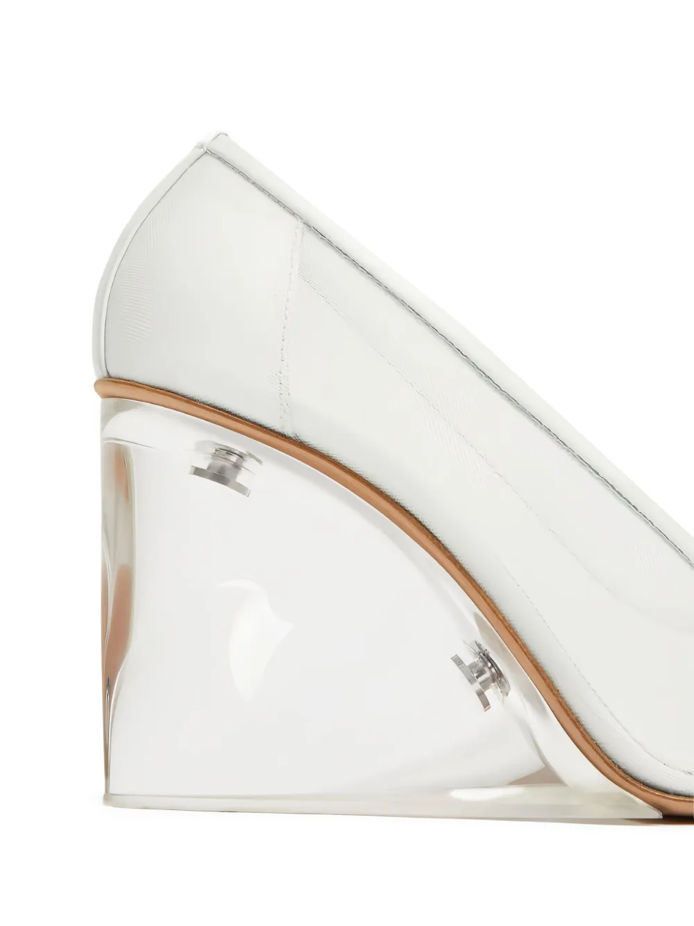 90-миллиметровые кожаные клиновидные туфли SPORTMAX, белый — фото 3