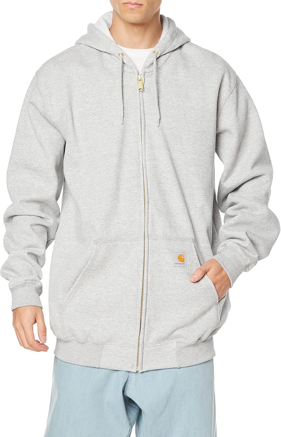 

Мужская толстовка Carhartt средней плотности с капюшоном на молнии , серый