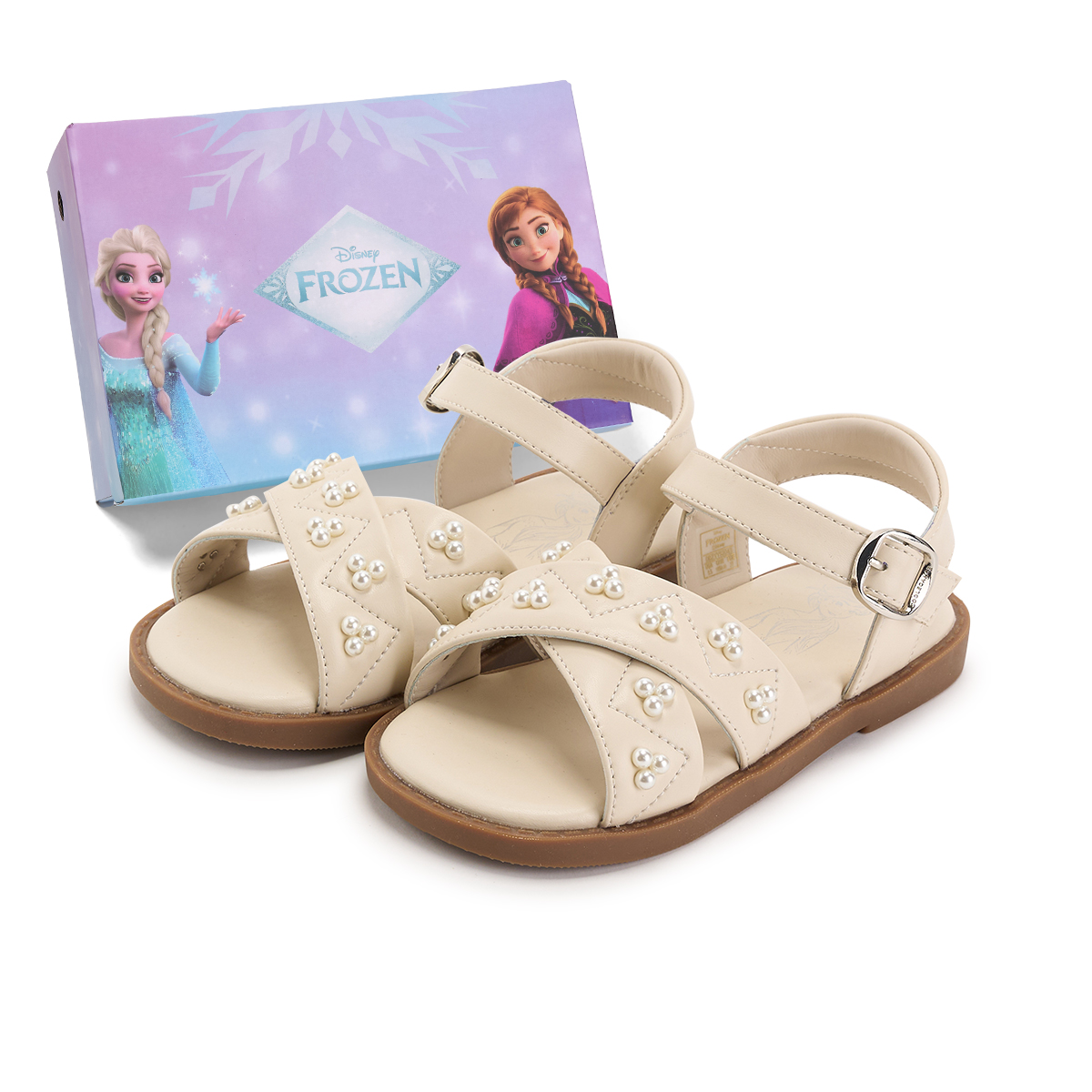Сандалии для детей из мультфильма «Холодное сердце» Disney, бежевый — фото 2