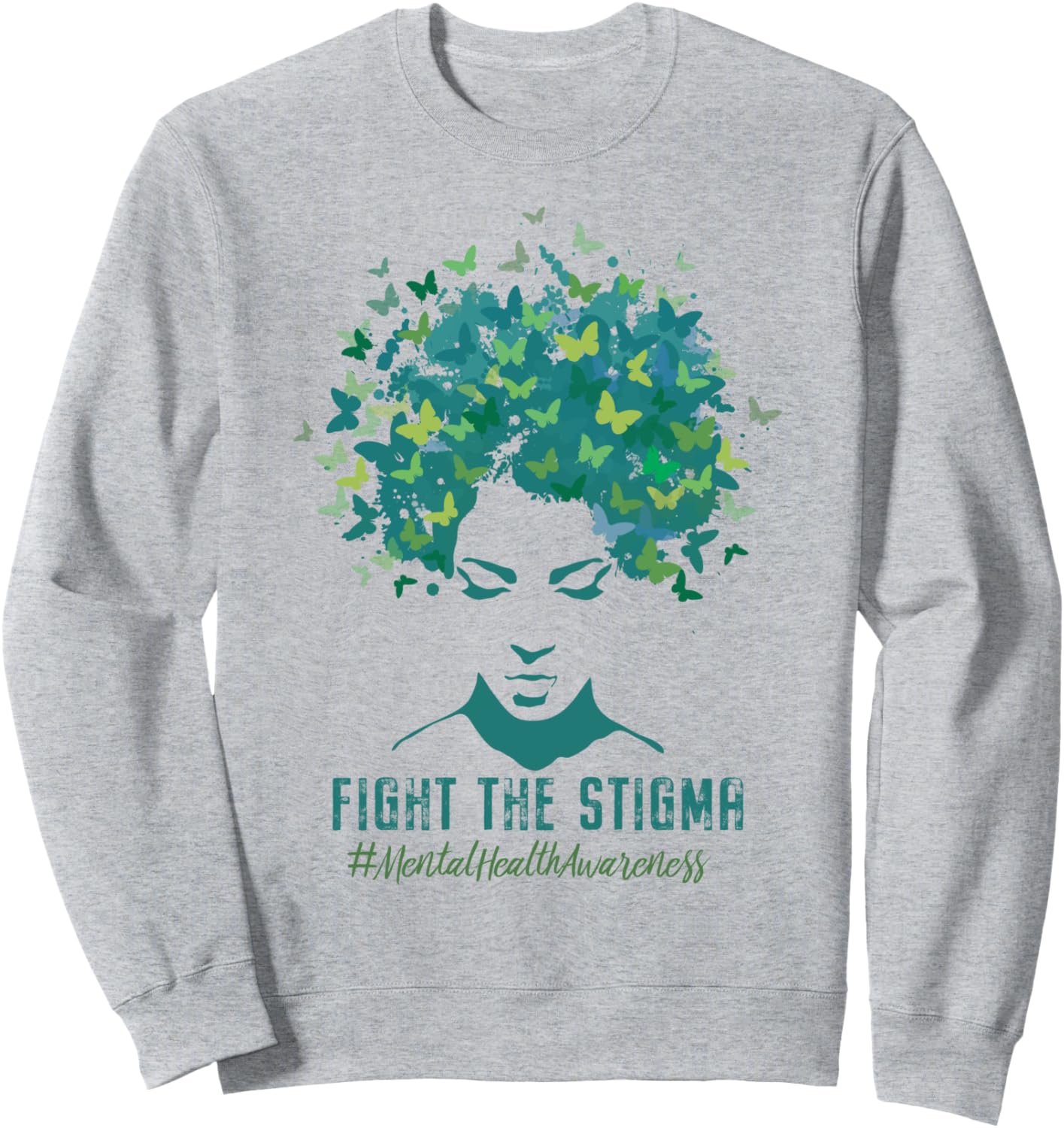 

Месяц осведомленности о психическом здоровье. Борьба со стигмой. Позитивная цитата. Толстовка End The Stigma - Mental Health Awareness Apparel, серый