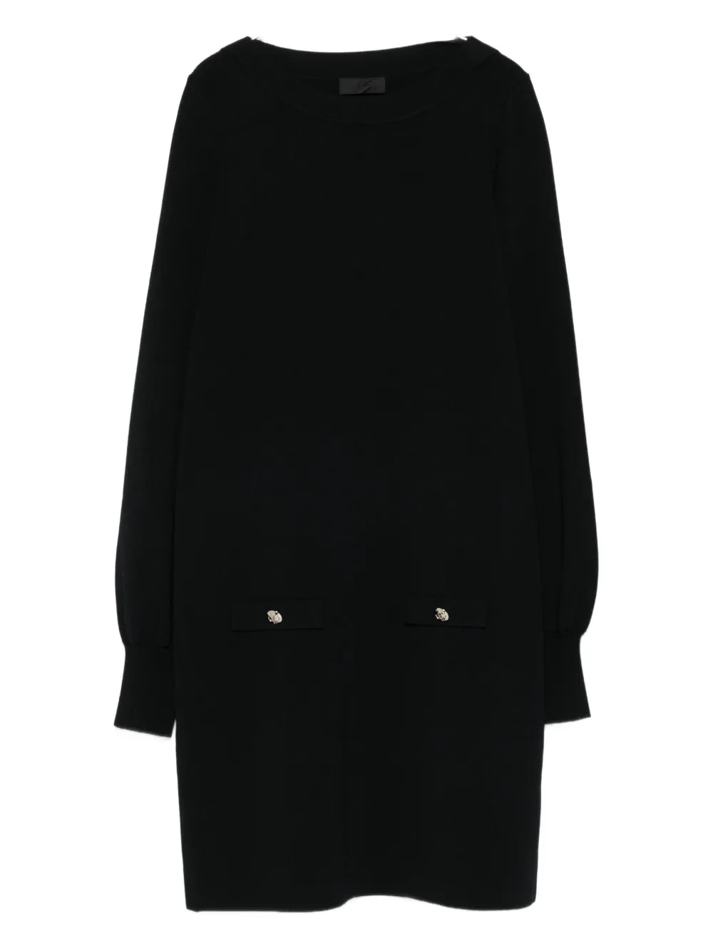 

Мини-платье с вырезом-лодочкой, украшенное пуговицами LIU JO, черный