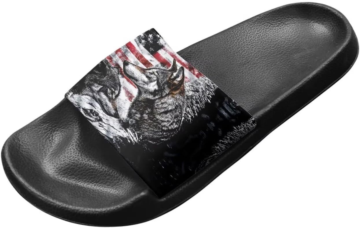 Тапочеки Jrysaedy House Slides, American Flag Wolf Pack — фото 2