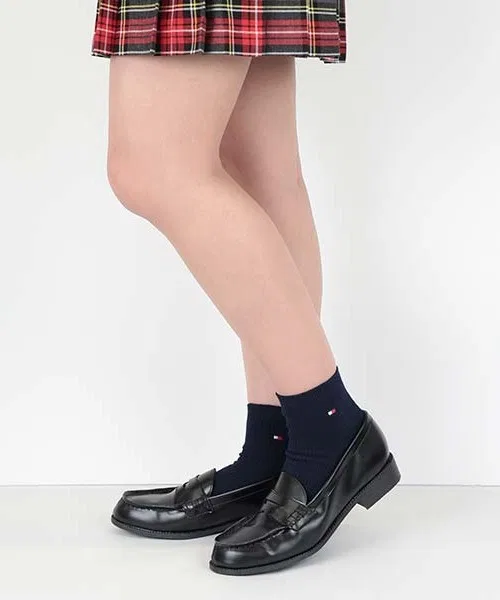 Носки школьные Tommy Hilfiger с логотипом, 10 см, тёмно-синие