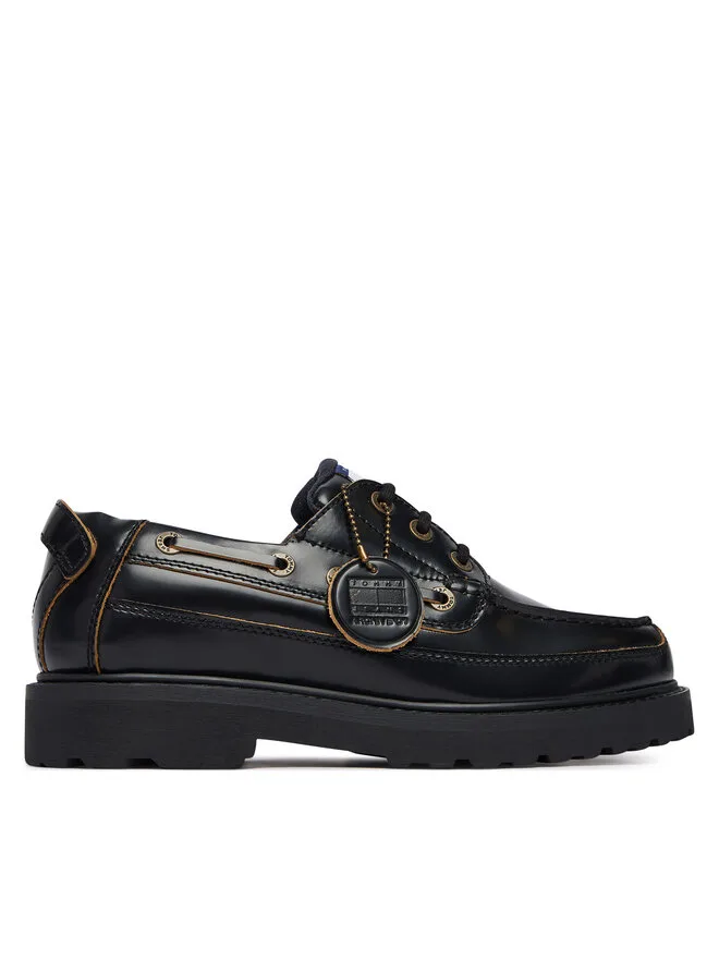 Tommy Jeans Модель «Архив '01» - низкие лодочные туфли, размер Large EM0EM01705, черные
