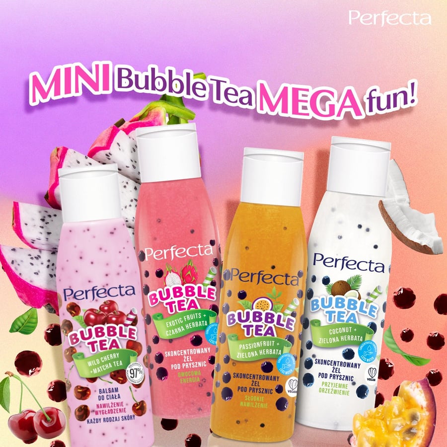 Perfecta Bubble Tea, концентрированный гель для душа, маракуйя + зеленый чай МИНИ, 100 г — фото 3