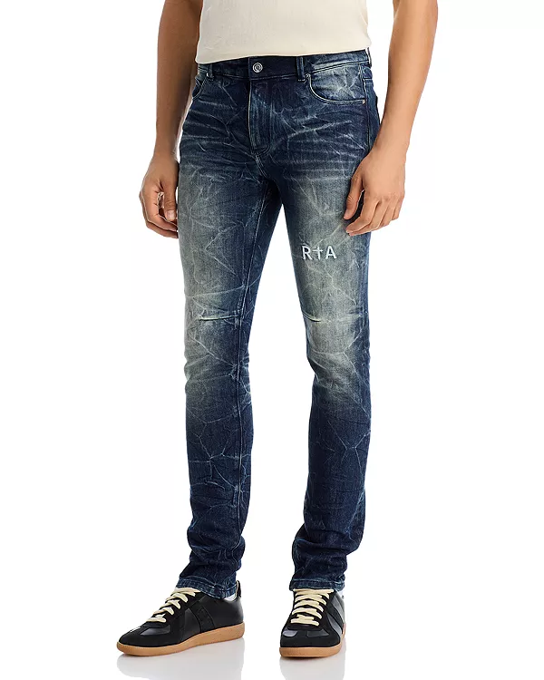 

Узкие джинсы темно-синего цвета, напоминающего цвет морской волны. Rta, синий