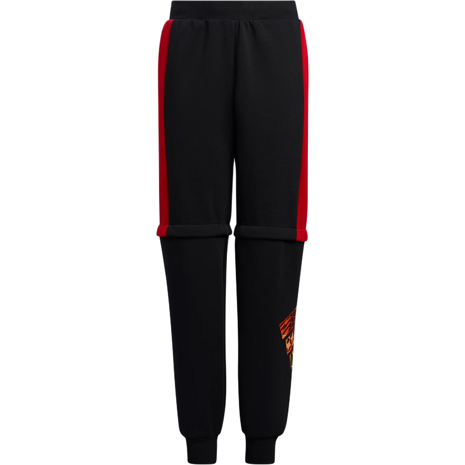 Adidas Подростковые вязаные спортивные штаны Black/Light Scarlet — фото 2