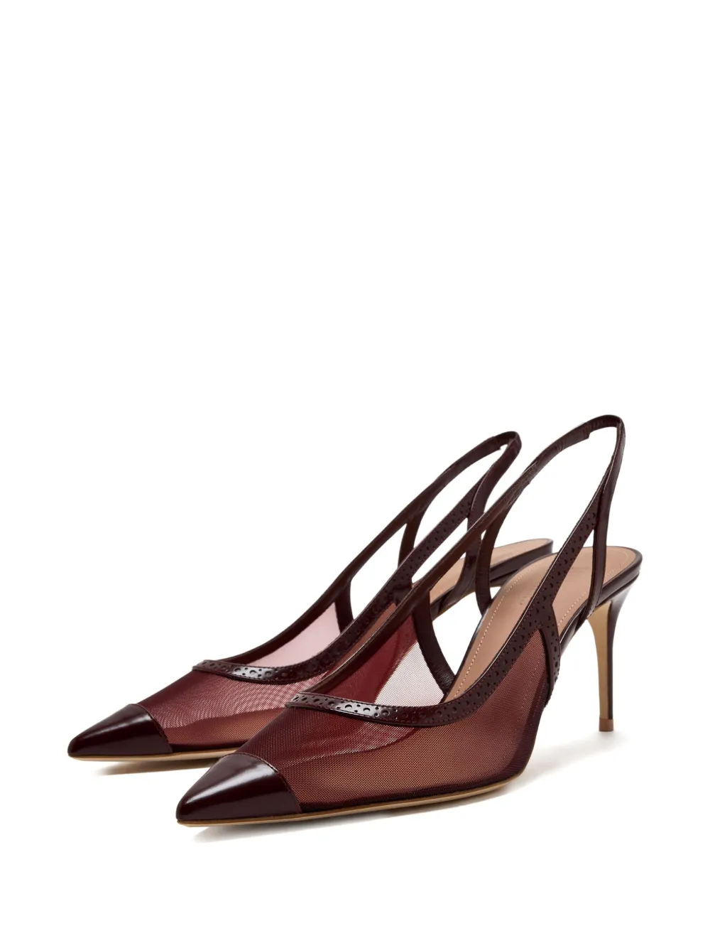 Туфли с заостренным носком и ремешком на пятке Malone Souliers, красный — фото 2