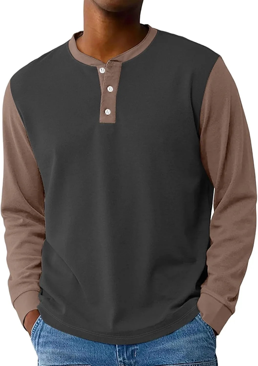 

Мужская рубашка-поло с длинным рукавом реглан и цветными блоками