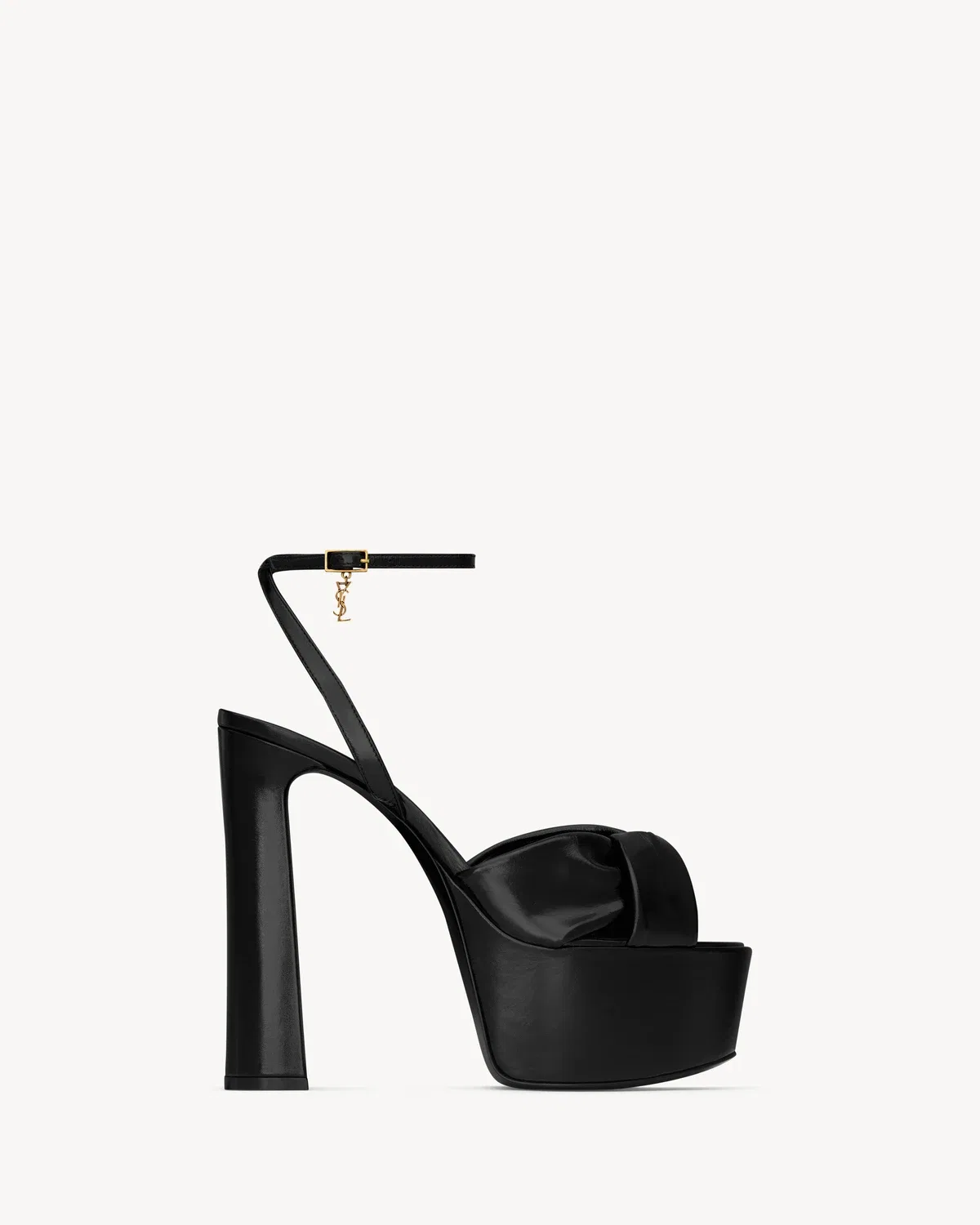 Босоножки на платформе FRANCIANE из гладкой кожи SAINT LAURENT, черный