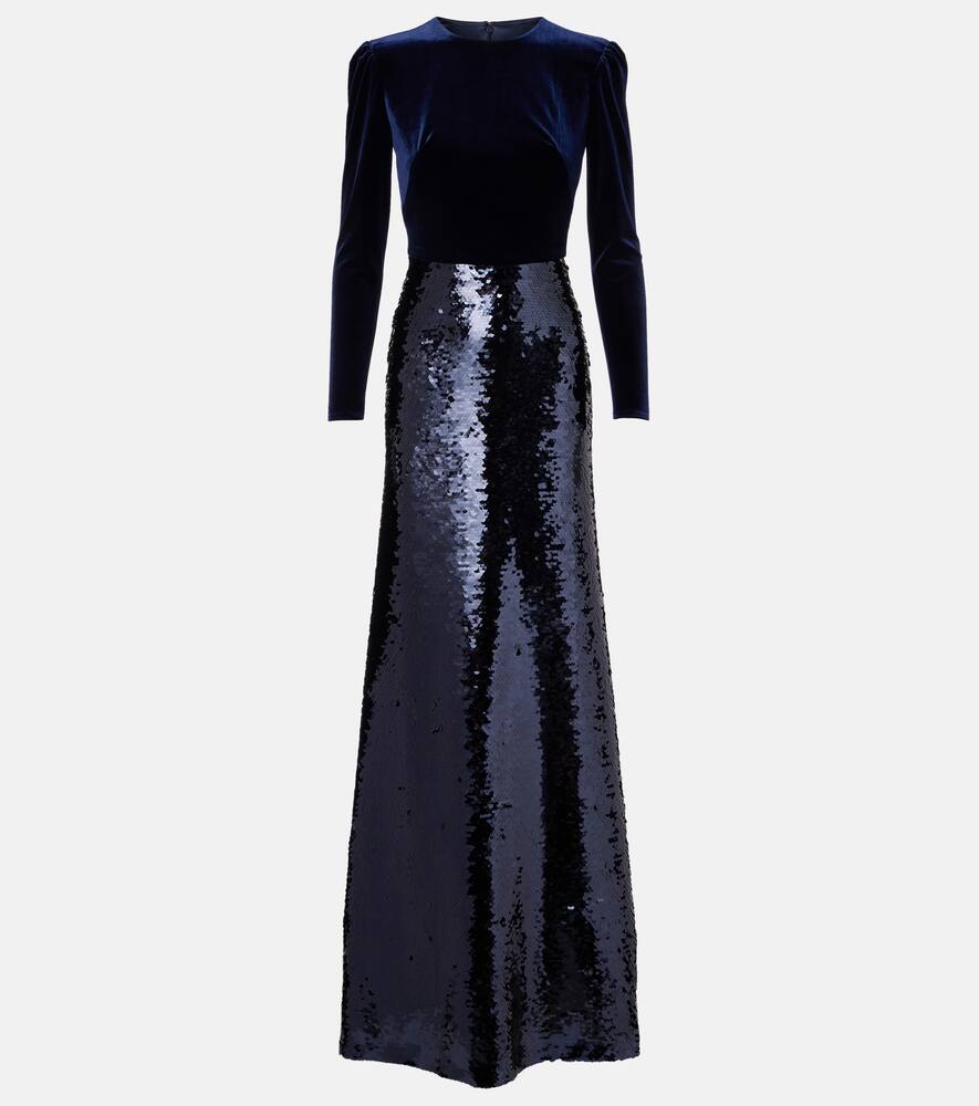 

Бархатное платье с пайетками Monique Lhuillier, Ocean