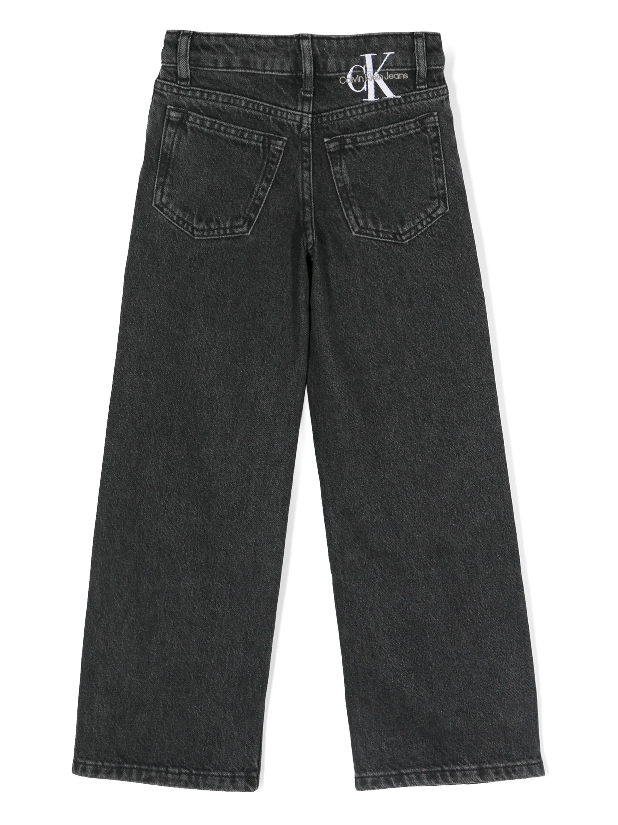 Джинсы широкого кроя с завышенной талией Calvin Klein Kids, черный — фото 2